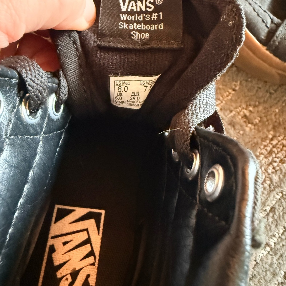 Vans Black High-Top Sneakers with White Side Stripe - Picture 5 of 6